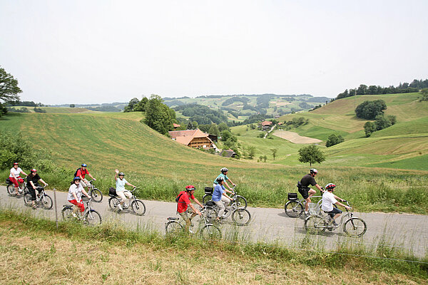 Radlergruppe mit eBikes